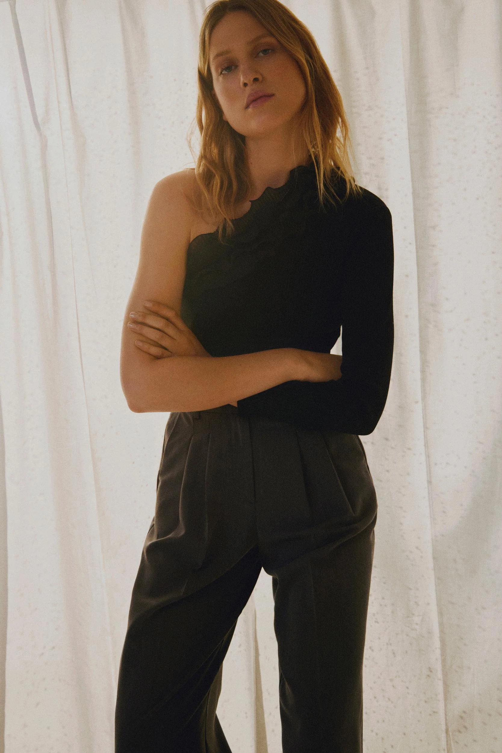 Vila  Vivera volume high-waist bukser - grå