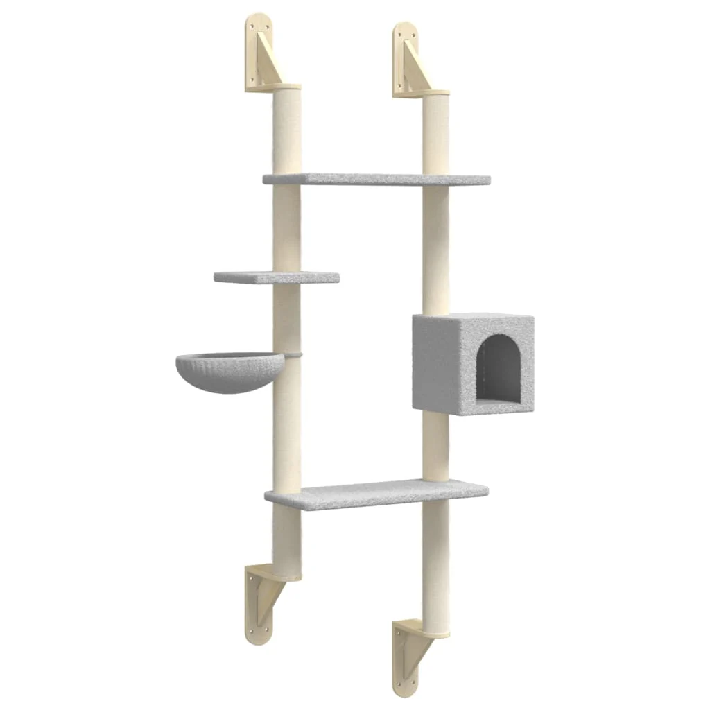 Arranhador de parede para gatos vidaXL, cinza claro, 180 cm