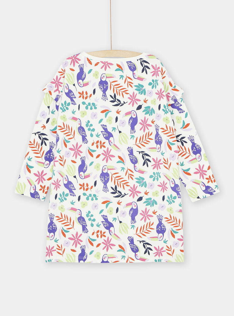 Chemise de nuit multicolore à imprimé tropical fille