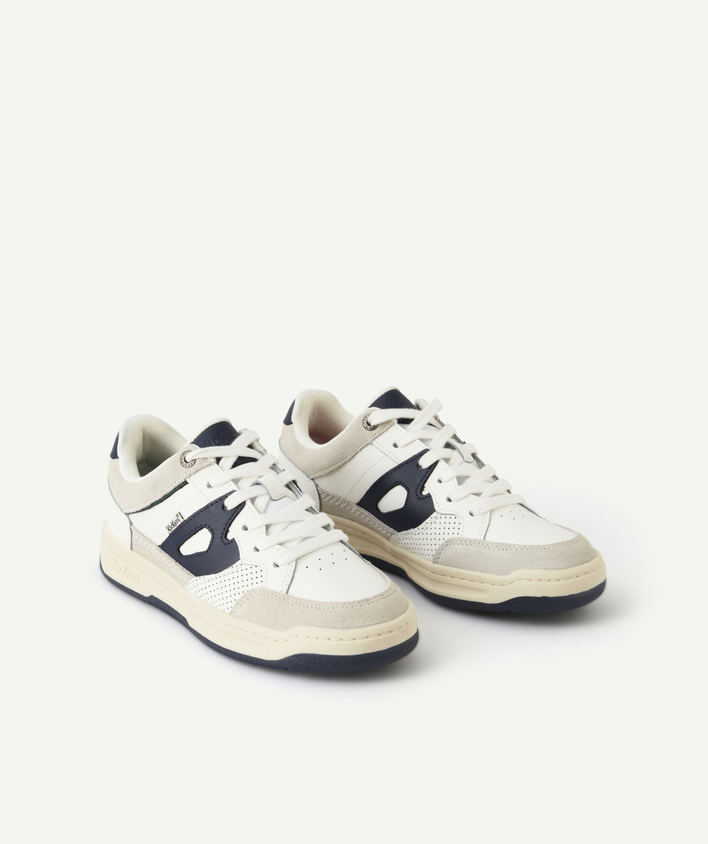 KICKERSBASKETS KIKOUAK JR BLANC ET BLEU MARINE