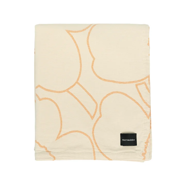 Marimekko - Piirto Unikko Tagesdecke 160 x 260 cm, off-white / peach