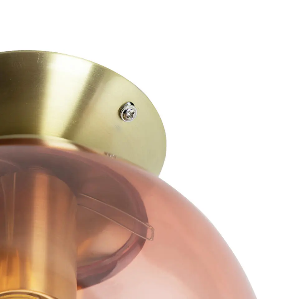 Qazqa plafondlampen pallon roze e27