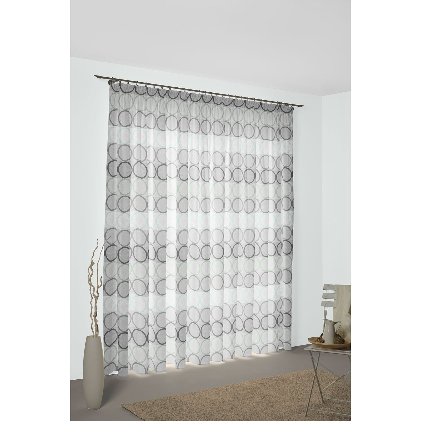 Einzelschal mit Kräuselband ZIRBELLO - mint - 145x132 cm