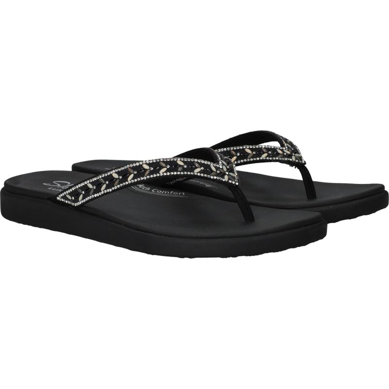 Skechers Meditation Luxe Slippers Zwart Dames