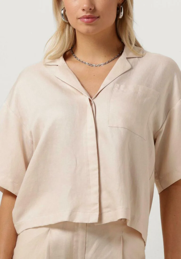 SELECTED FEMME gebroken wit selected femme blouse slflyra 2/4 boxy revers linen shirt