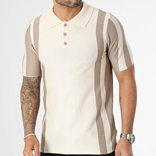 Polo Manches Courtes Beige Taupe