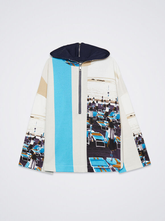 Moletom com Capuz Estampado - Multicolorido