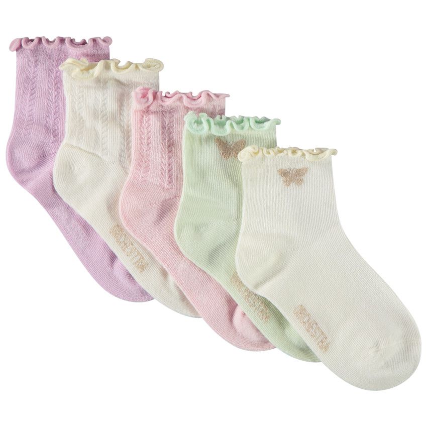 Lot de 5 paires de chaussettes fantaisie pour fille - Ecru