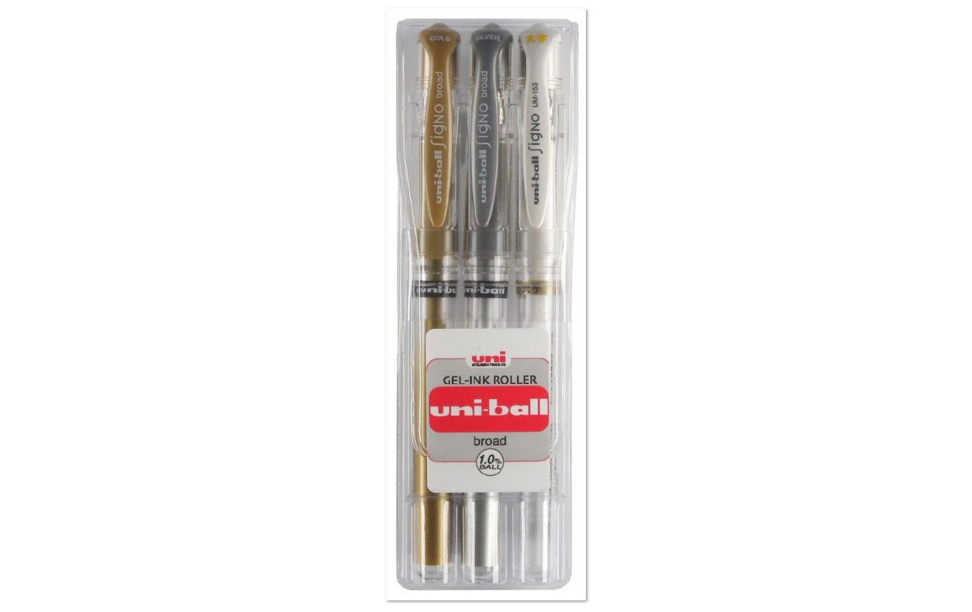 Gelschreiber Uniball Signo Broad 1 mm 3 Stück im EtuiGelroller-Set