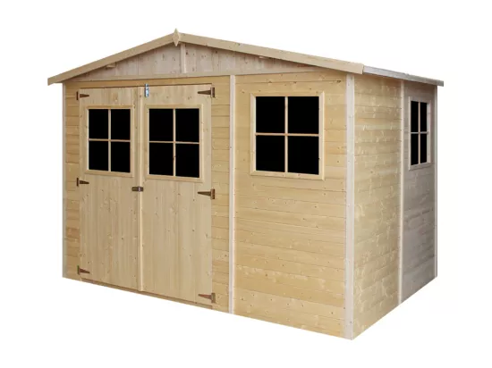 Abri de jardin en bois AVEC LES PLANCHERS IMPRÉGNÉ- 6m2 Timbela M334+M334G
