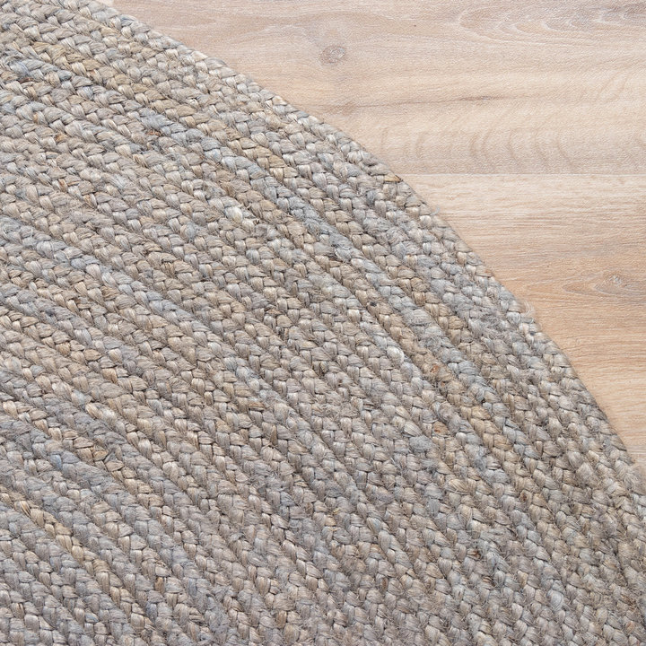 Jute vloerkleed - Fair Rond Grijs | 100% natuurlijk