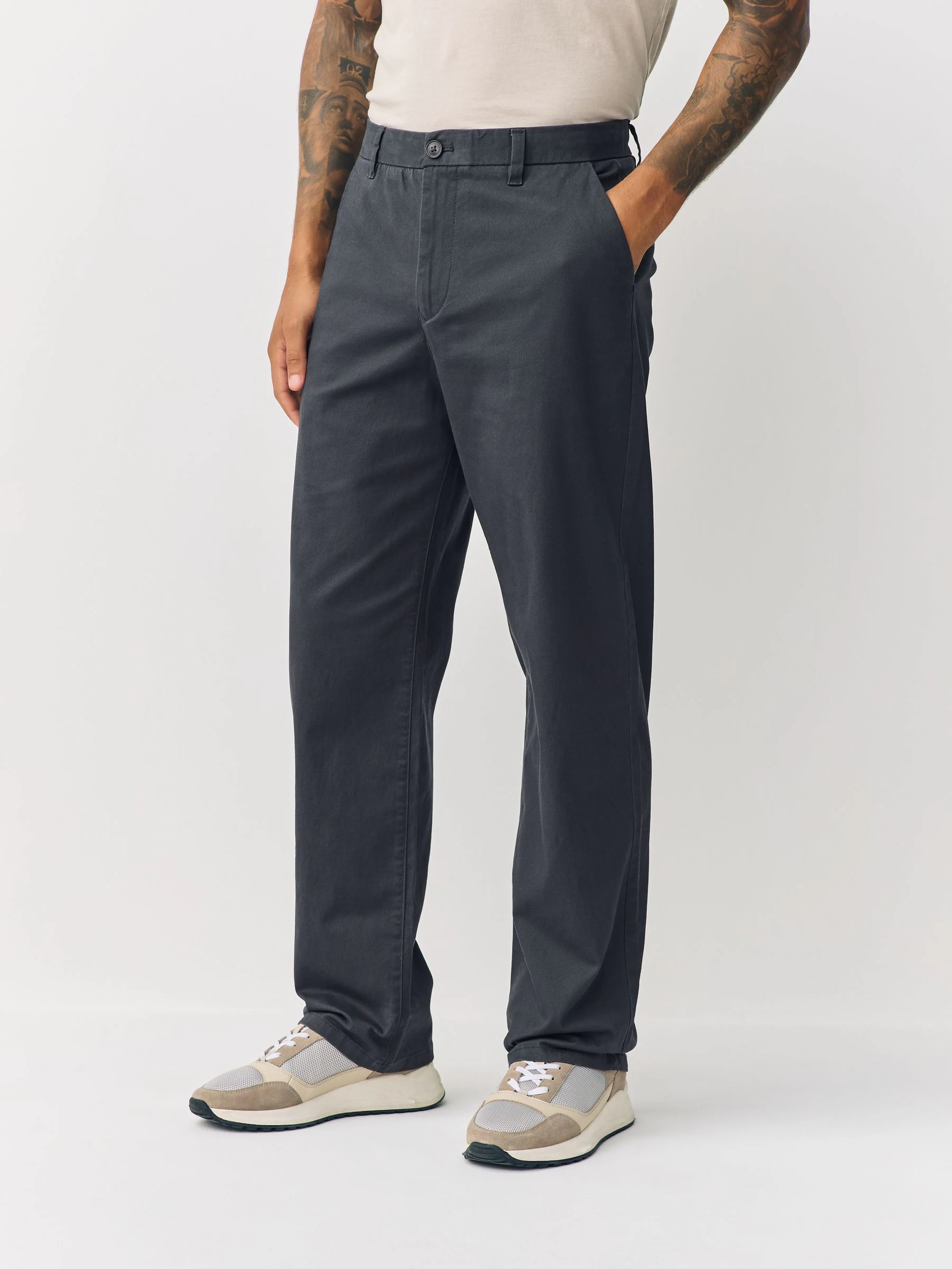 Grijs - Relaxed fit - Stretchy chino