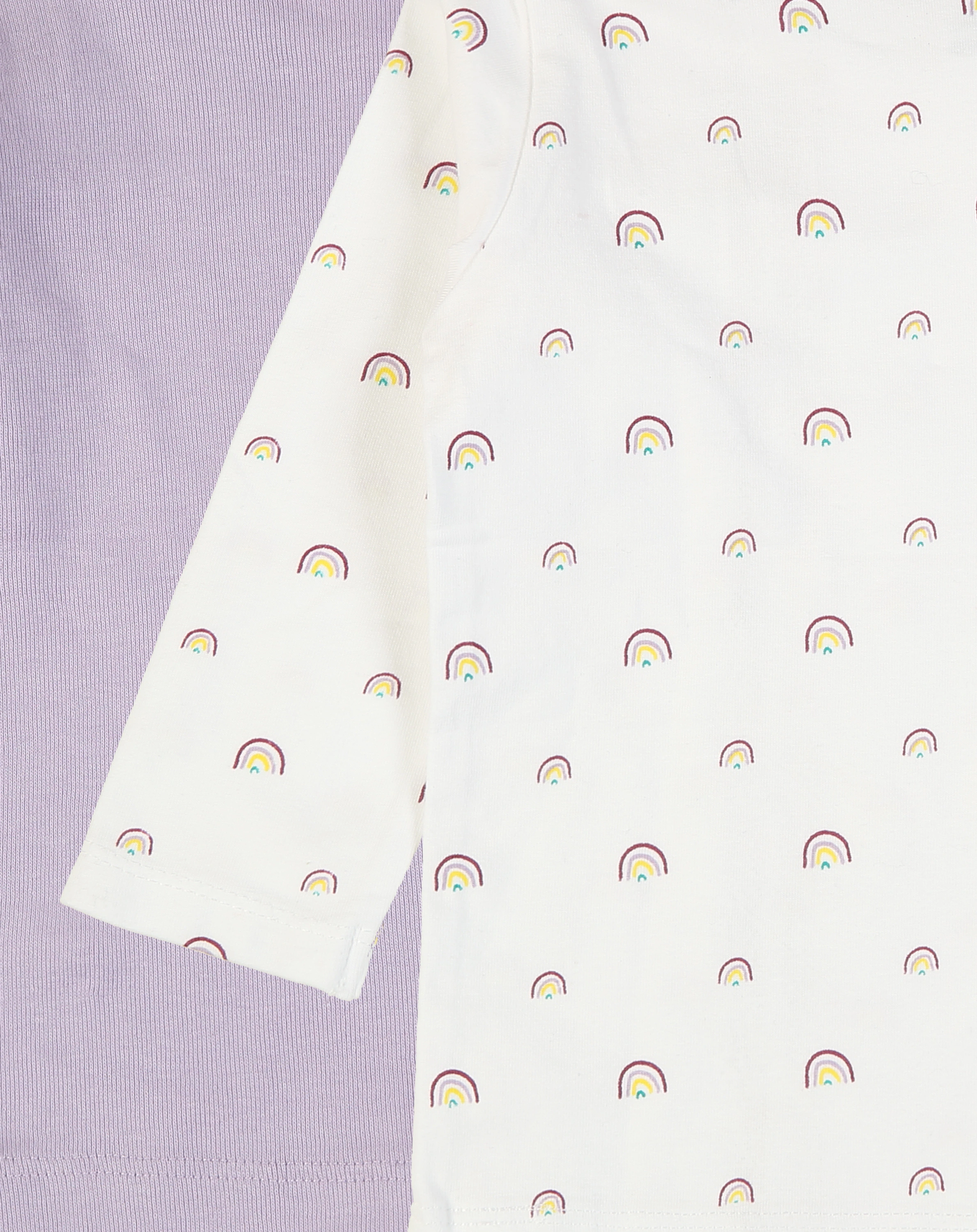 Langarmshirt REGENBOGEN 2er-Pack in weiß/flieder