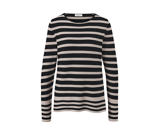 Gestreifter Feinstrickpullover