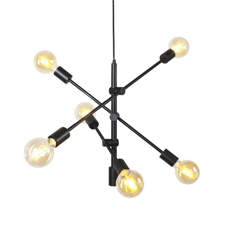 Qazqa hanglampen sydney zwart e27