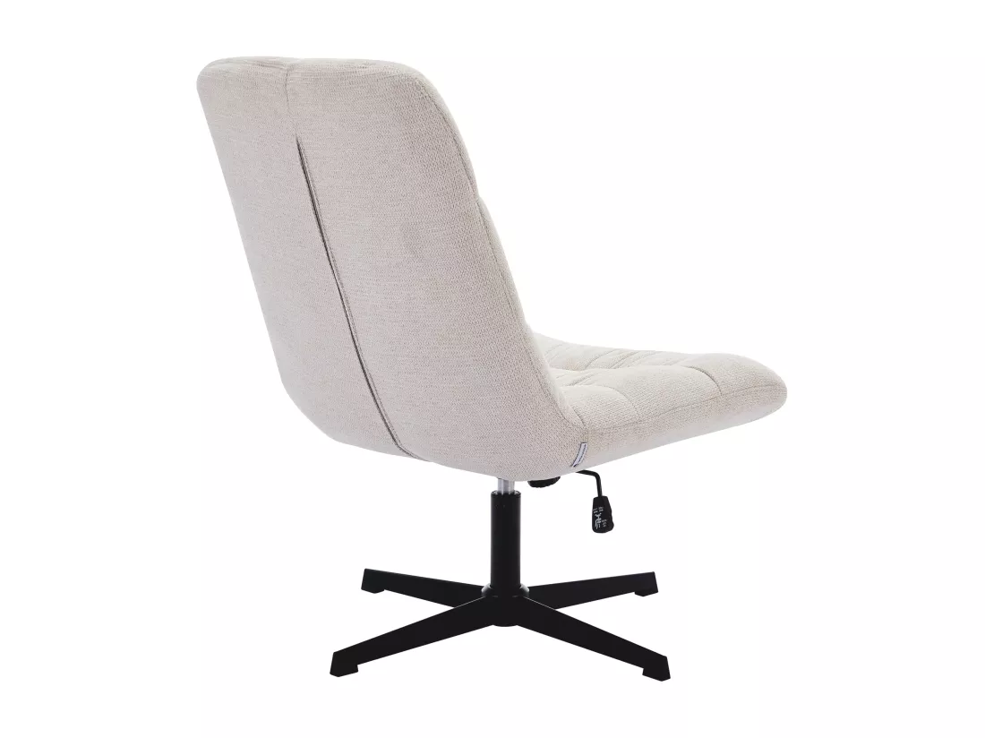 Fauteuil pivotant en tissu chiné beige SELENDO