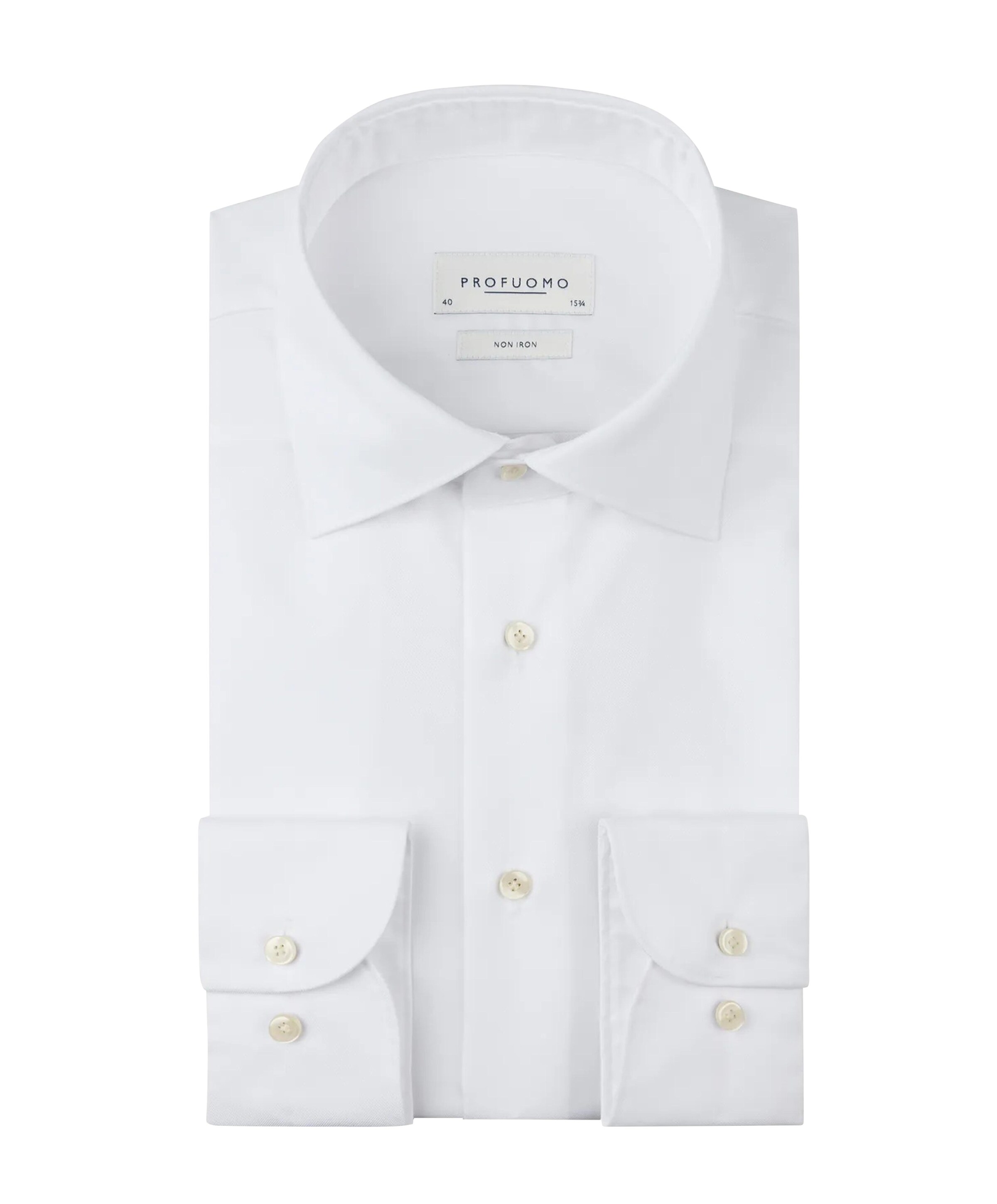 Profuomo Heren overhemd lange mouw wit