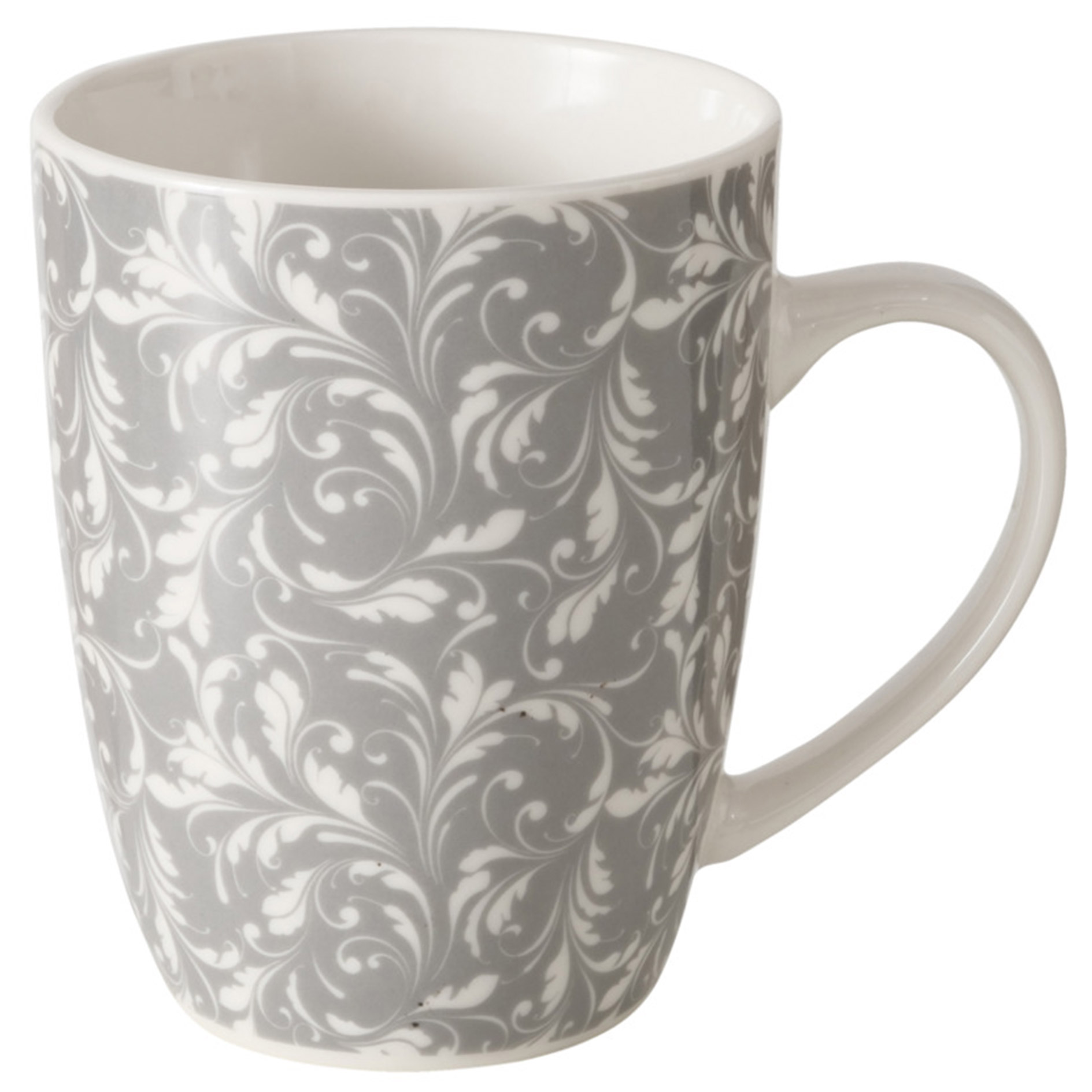 Becher - grau-weiß - Ornament - sortiert