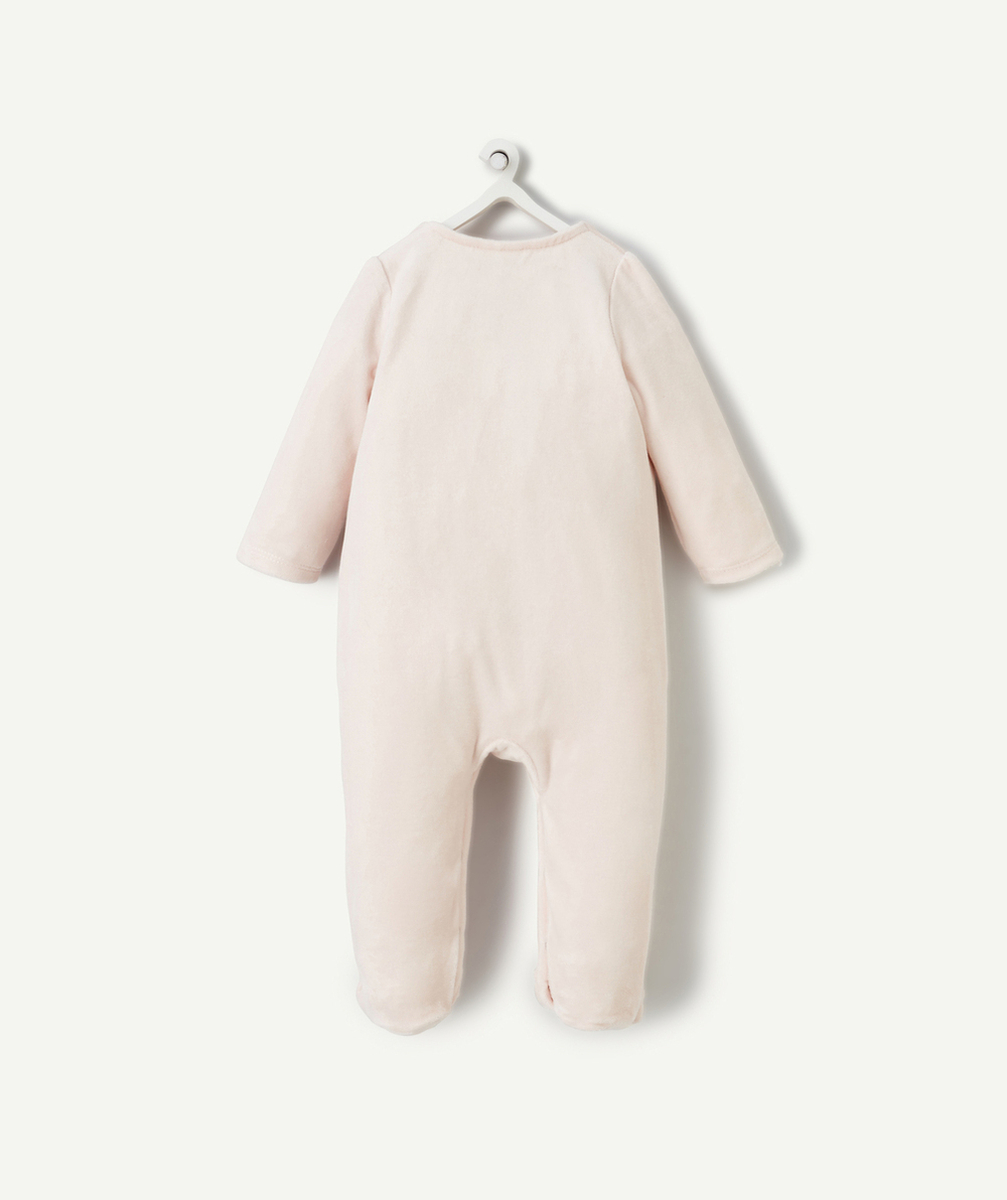 DORS BIEN EN VELOURS ET COTON BIO ROSE AVEC NOEUDS