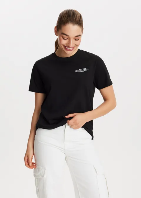 T-shirt met energy print zwart (ZWART)