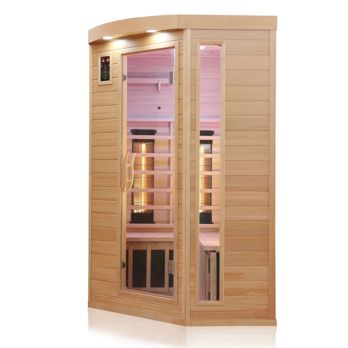 Dewello® Infraroodcabine Infraroodsauna LAKEFIELD 3 120 cm x 120 cm incl. 5 full spectrum emitters, 5 koolstof emitters, 2 personen