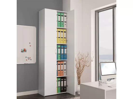 Armoire de bureau Blanc 60 x 32 x 190 cm Bois d'ingénierie
