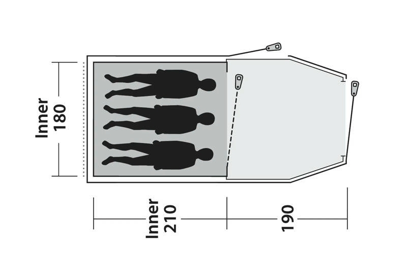 Outwell Earth 3 Plus Tunnelzelt dunkelgrün 3 Personen