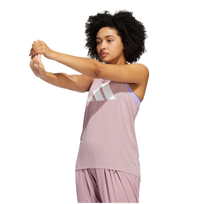 adidas Dame Singletter 3-Stripes Logo Tank Top Pink