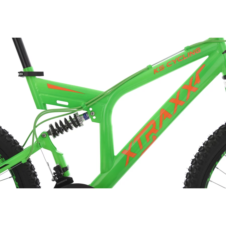 KS Cycling Kinder-Mountainbike 24 Zoll  Fully Xtraxx Grün-Orange