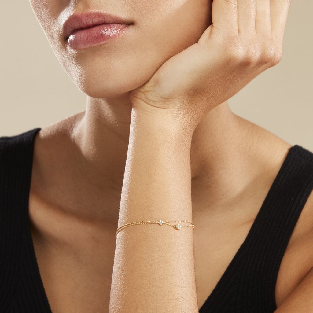 Bracelet Virguinia Or Jaune Oxyde De Zirconium
