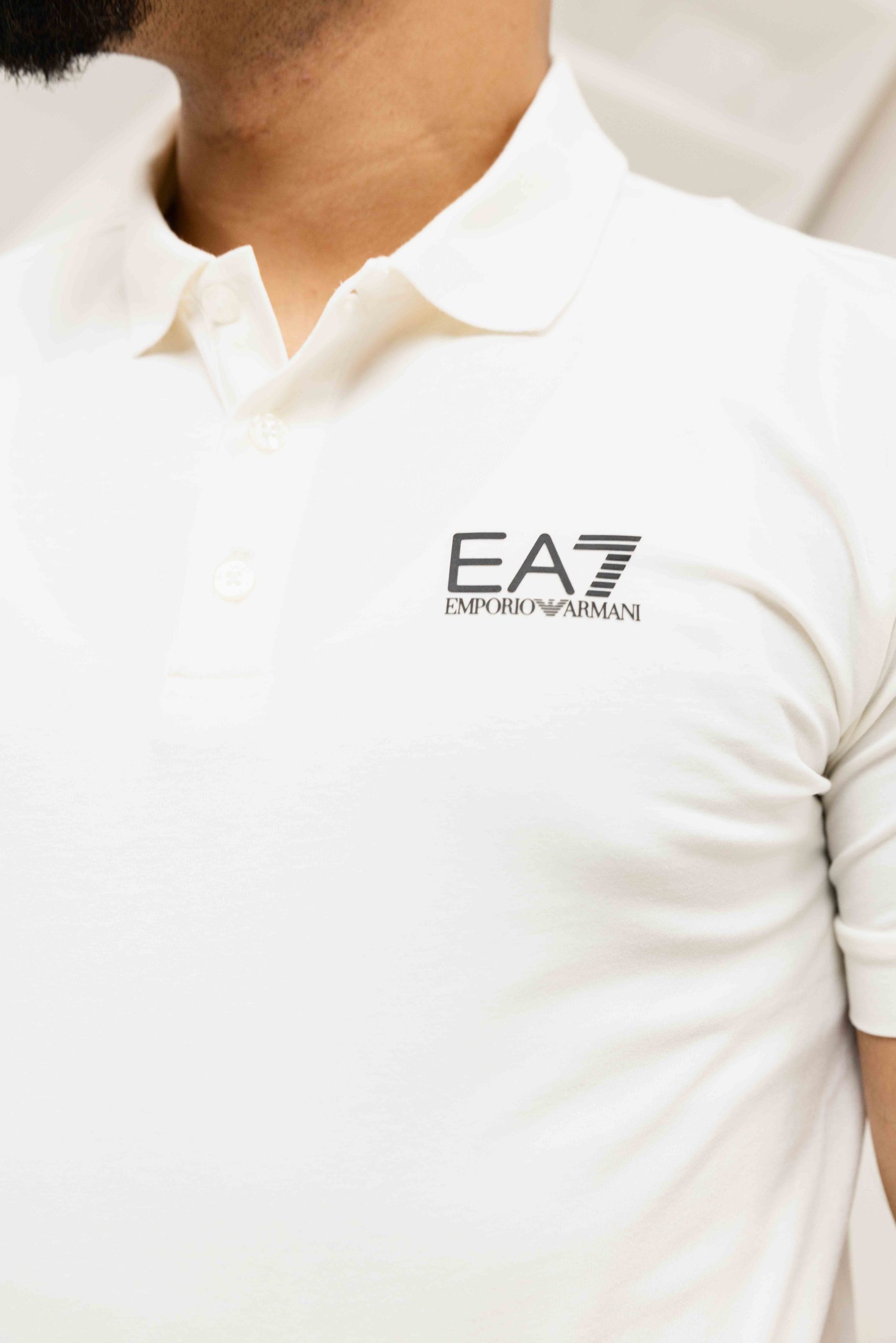EA7 Emporio Armani 8NPF14 Polo Heren Gebroken Wit