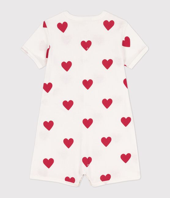 Combinaison courte cœur bébé en coton