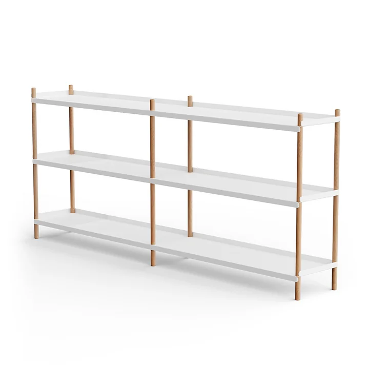 NINE - BOLT Regal 88 x 200 cm 3 Böden, Eiche / weiss