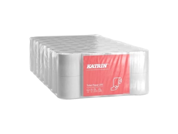Toiletpapir Katrin Classic 200 2-lags hvid 25m - (64 ruller pr. karton)