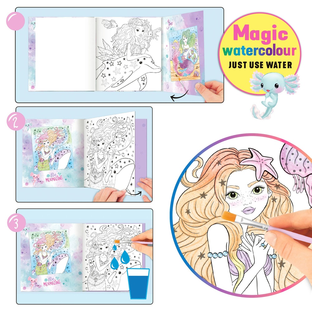 TOPModel Aquarellbuch Meerjungfrau