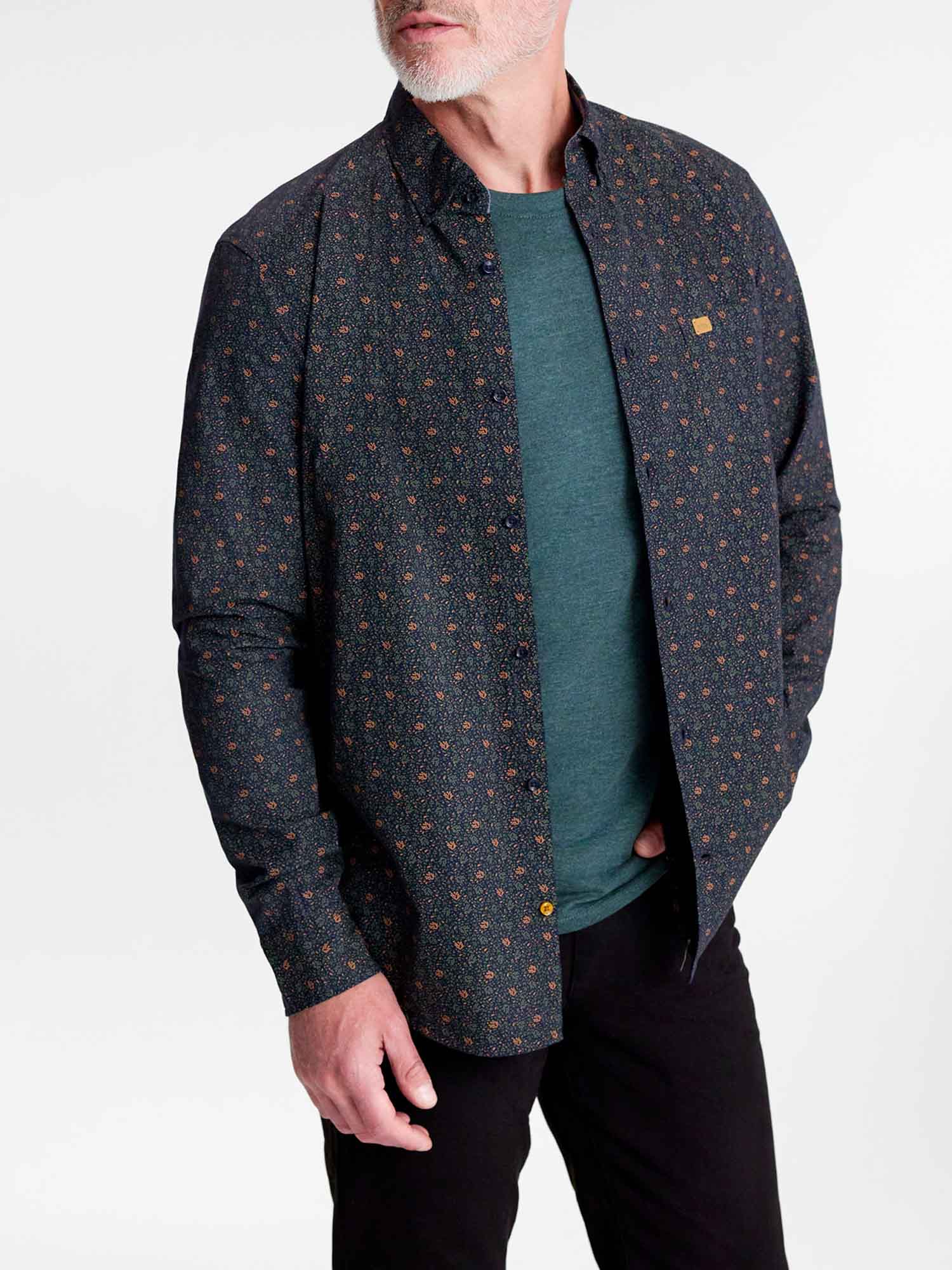 Chemise Homme A Motif Bleu Marine