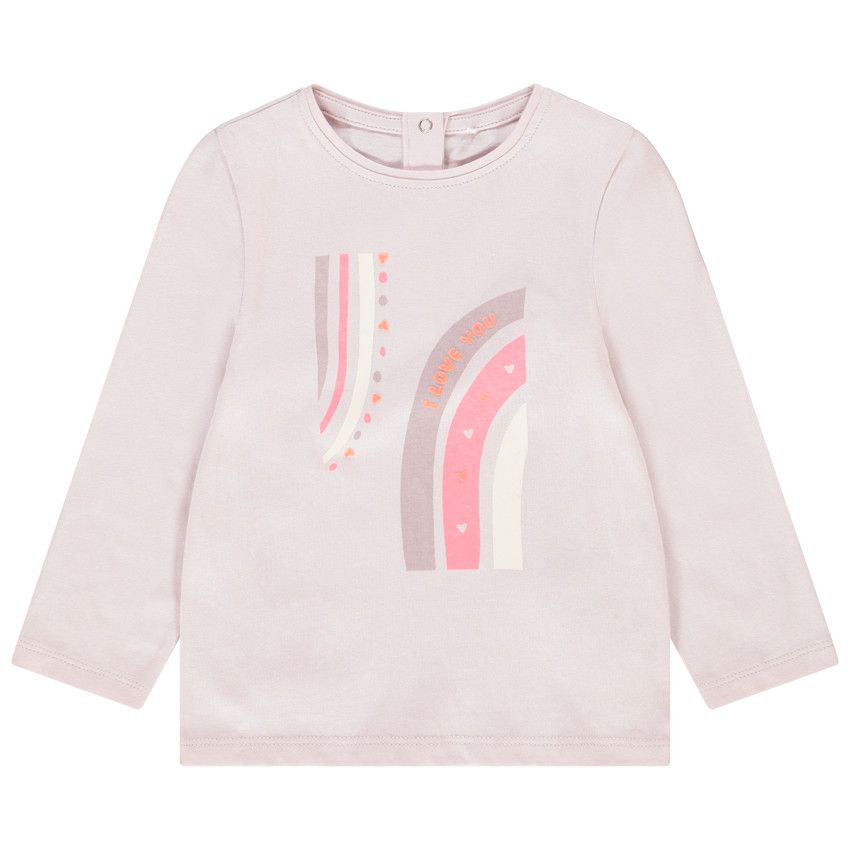 T-shirt manches longues en coton pour bébé fille - Lilas