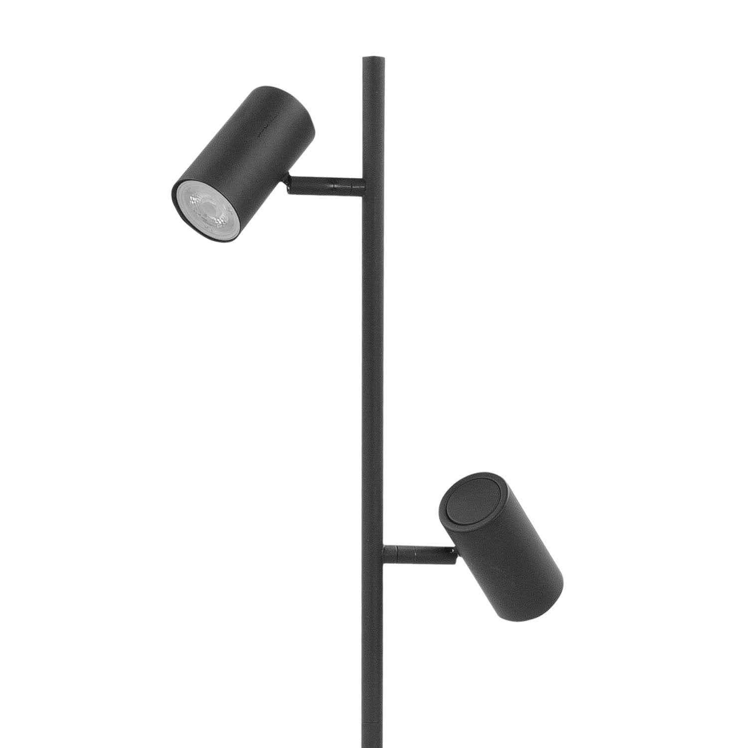 Highlight Vloerlamp Burgos Zwart 2 lichts 142cm GU10