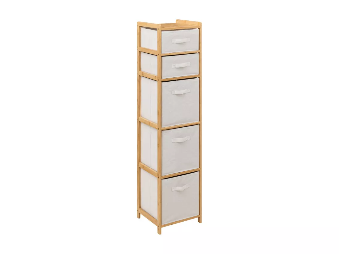 Meuble Étagère en Bambou avec 5 paniers H 144.3 cm