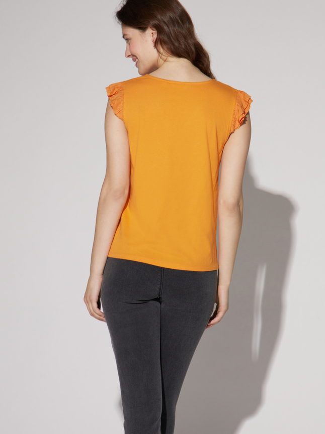 Top broderies fleurs