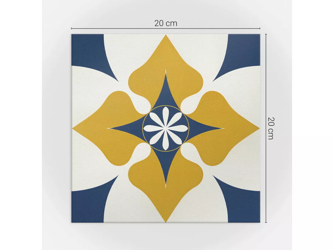 Carreaux autocollants PVC, Carrelage PVC adhésif - 20x20x20 - Motif floral avec symétrie