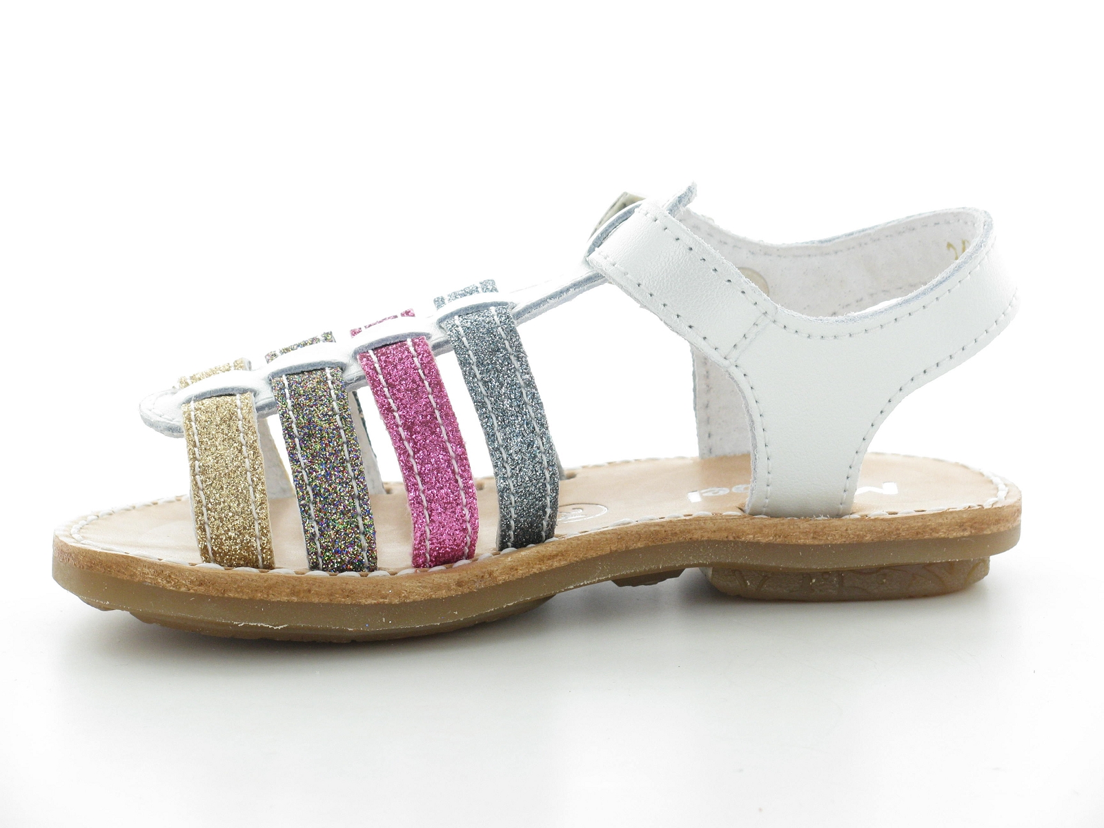 Minibel 4-CHANA Cuir Blanc Violet