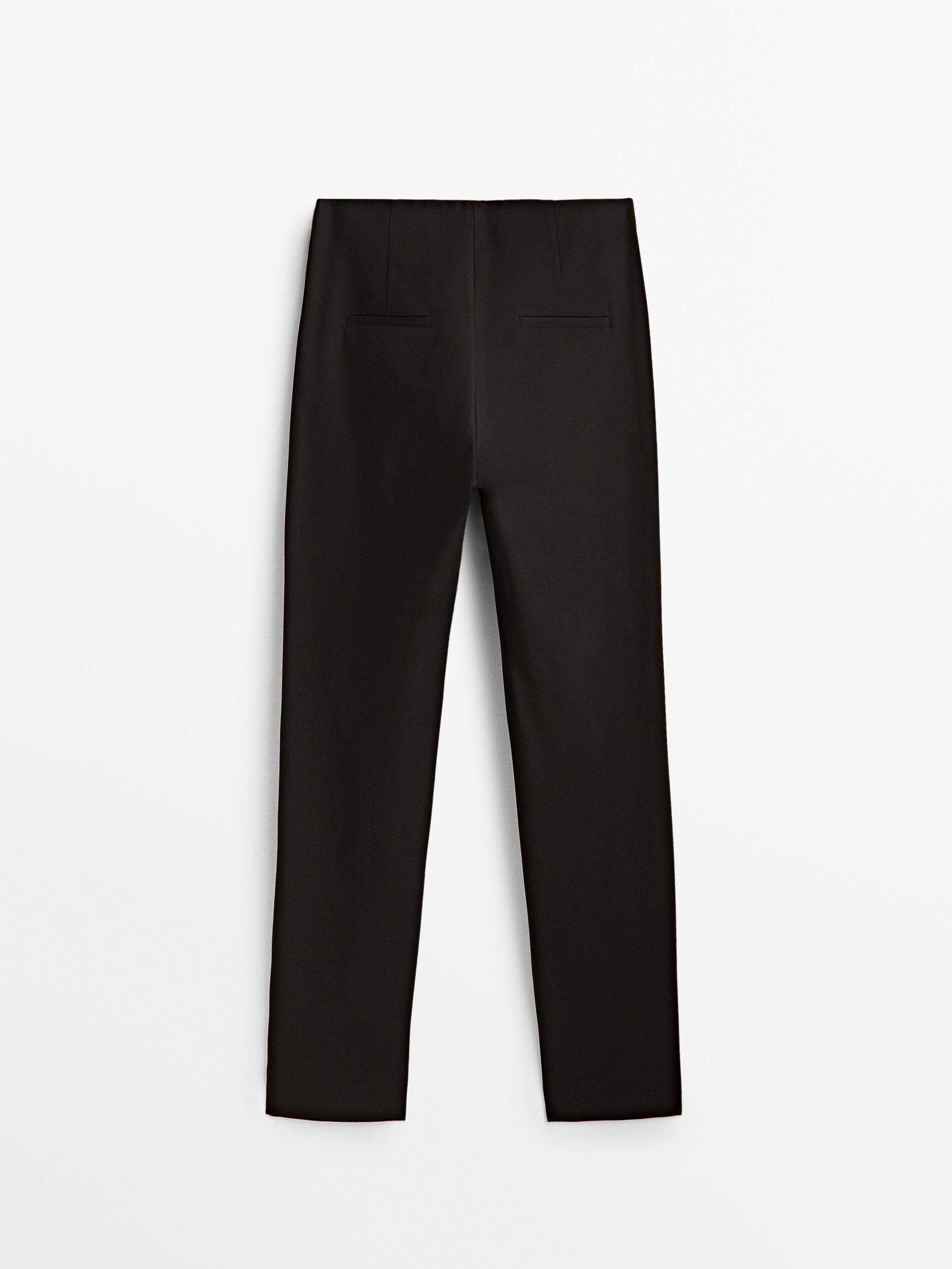 Pantalon negro mezcla algodón slim - NEGRO