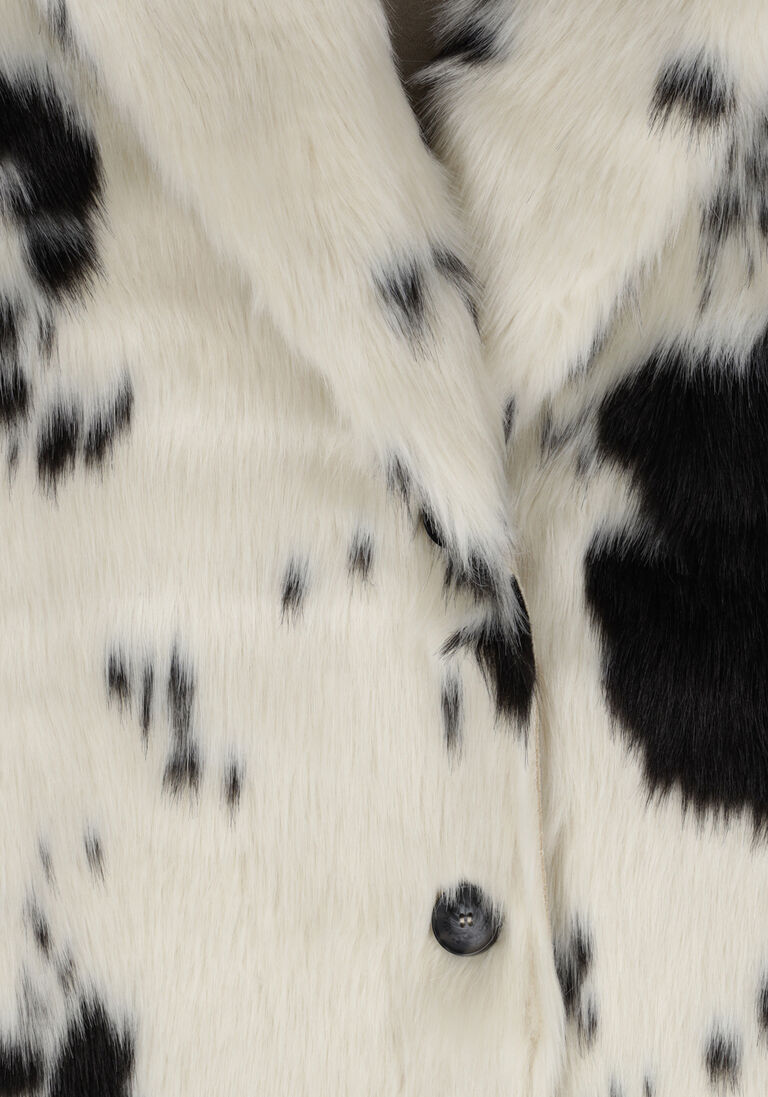 BEAUMONT ecru beaumont faux fur jas reversible faux fur coat