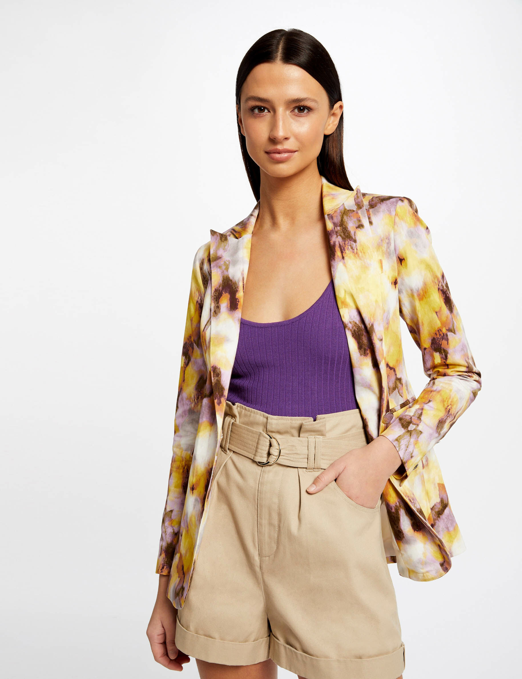 Veste droite imprimé abstrait multico femme - multico
