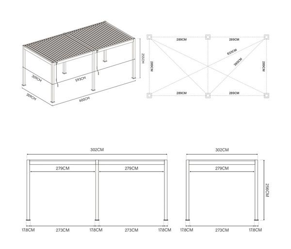 Weide Deluxe Pergola Voll-Alu, ca.
