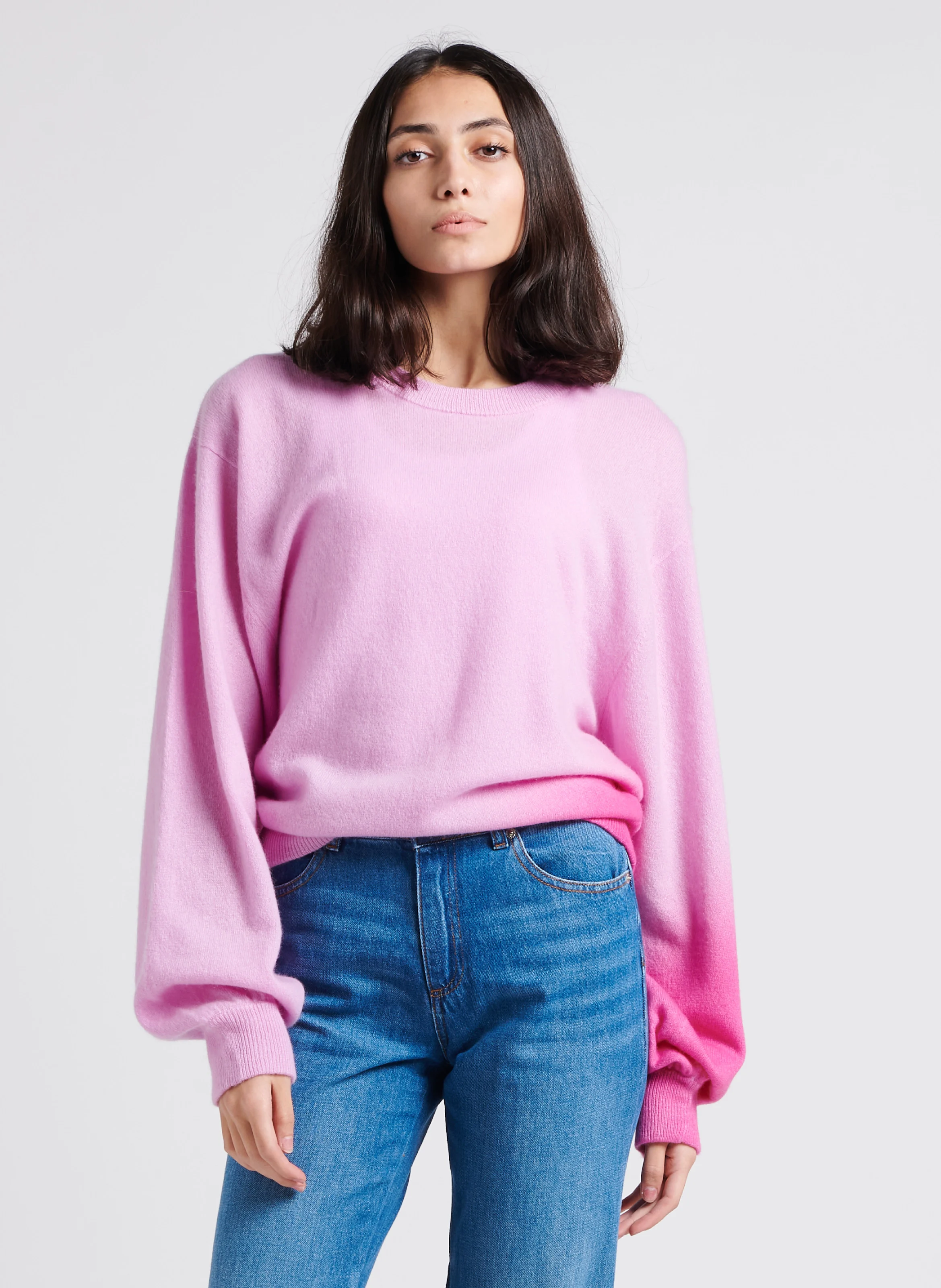MELLON - Pull col rond en cachemire| Rose