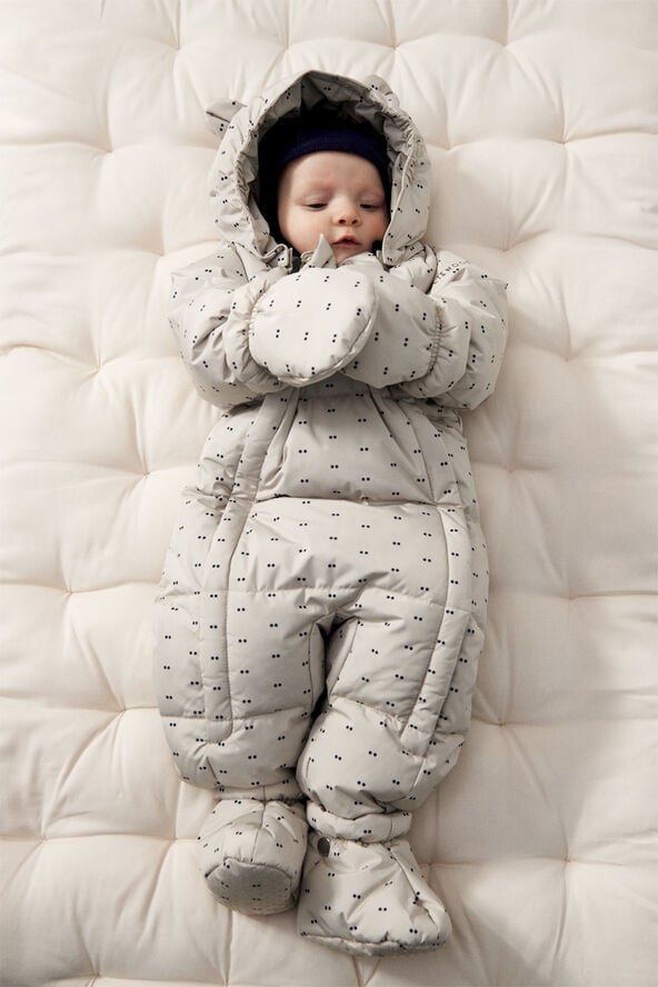 Liewood Sylvie Baby Snowsuit Double dot / S Double dot / silver lining