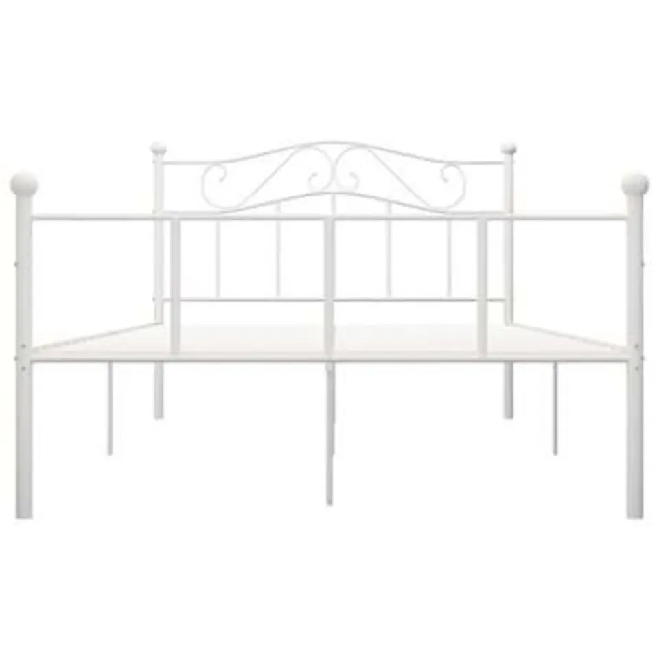 vidaXL - Tweepersoonsbed met hoofdeinde - Wit - Metaal - 160x200 cm