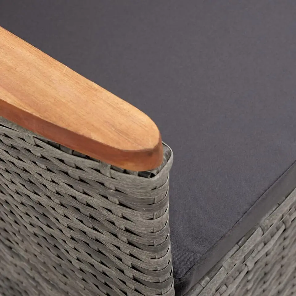 vidaXL - Tuinstoel - Grijs - Poly rattan - 2 stuks